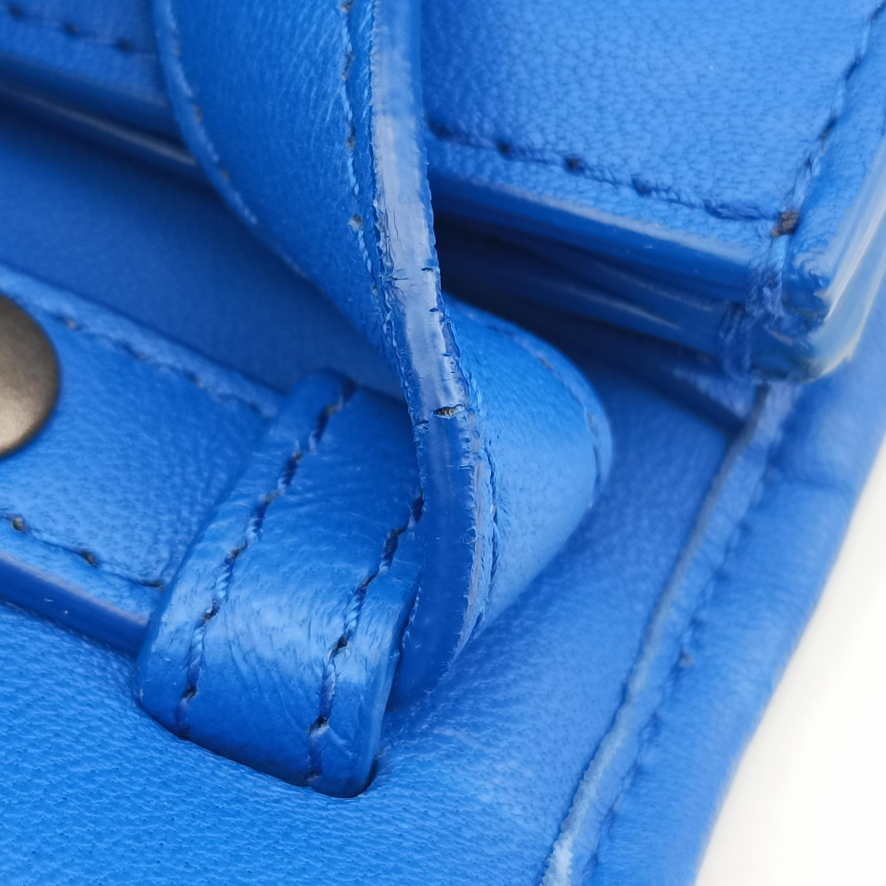 Pre-owned Bottega Veneta Intrecciato Blue lambskin  shoulderbag | stylenewstar