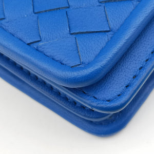 Pre-owned Bottega Veneta Intrecciato Blue lambskin  shoulderbag | stylenewstar