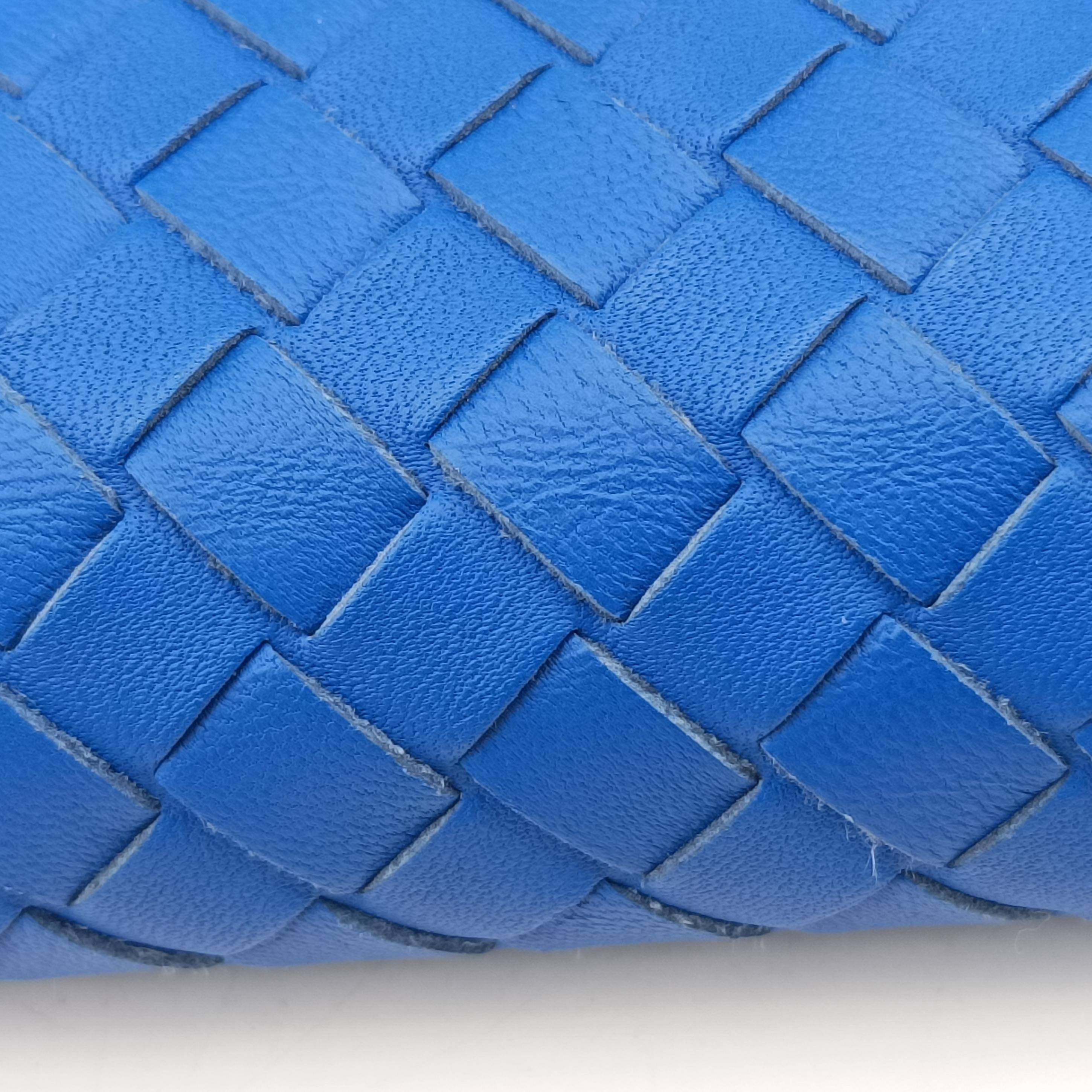 Pre-owned Bottega Veneta Intrecciato Blue lambskin  shoulderbag | stylenewstar