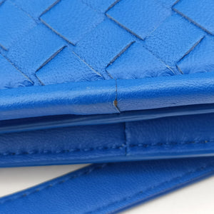 Pre-owned Bottega Veneta Intrecciato Blue lambskin  shoulderbag | stylenewstar