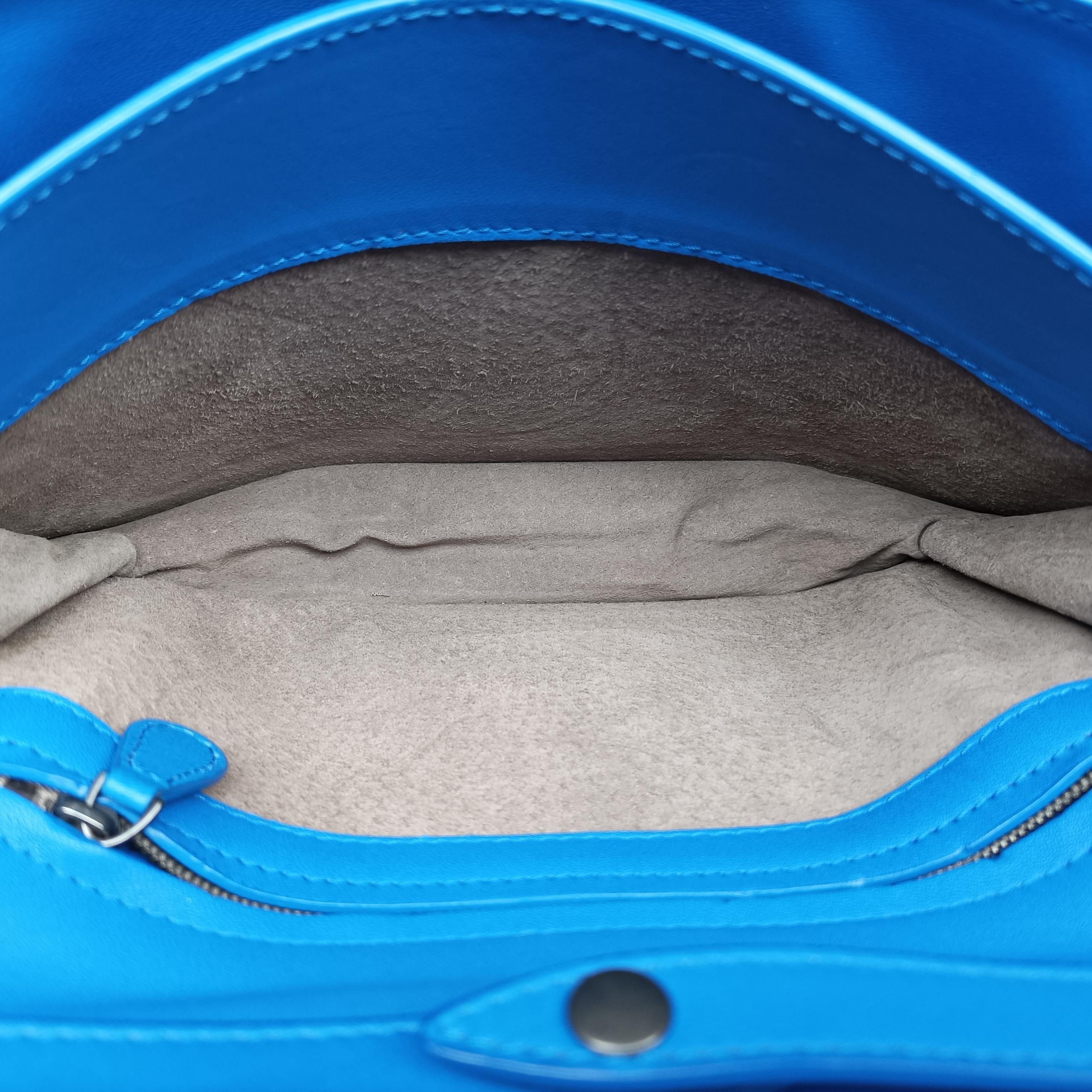 Pre-owned Bottega Veneta Intrecciato Blue lambskin  shoulderbag | stylenewstar