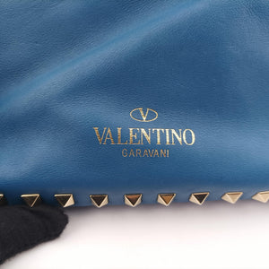 Pre-owned Valentino Rockstud Blue Leather  shoulderbag | stylenewstar