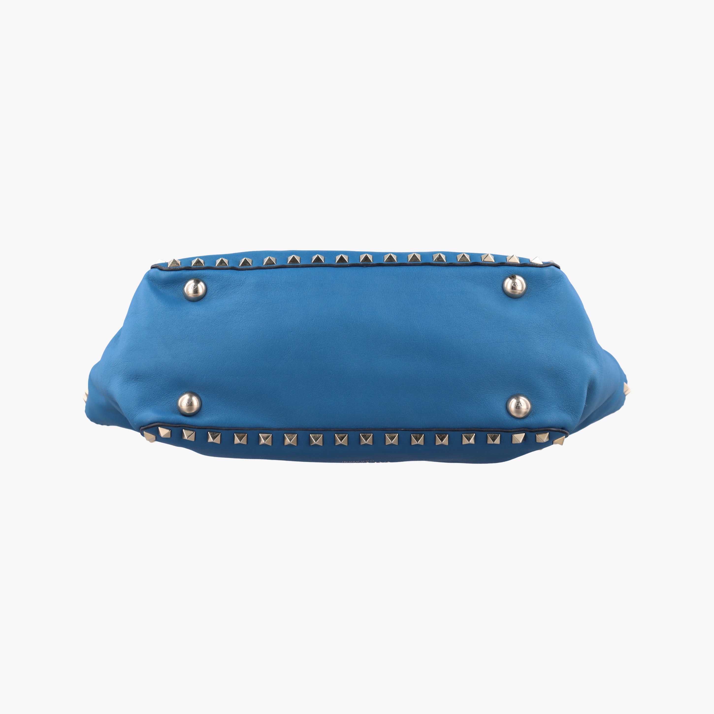 Pre-owned Valentino Rockstud Blue Leather  shoulderbag | stylenewstar