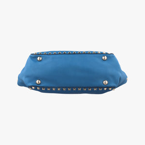 Pre-owned Valentino Rockstud Blue Leather  shoulderbag | stylenewstar