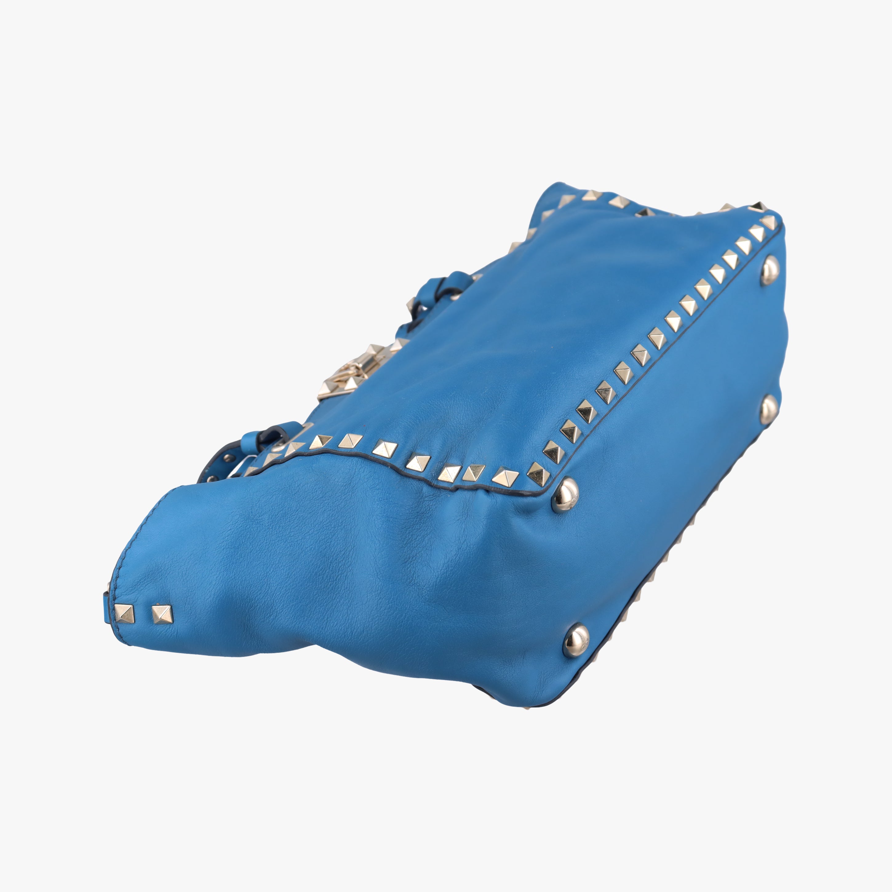 Pre-owned Valentino Rockstud Blue Leather  shoulderbag | stylenewstar