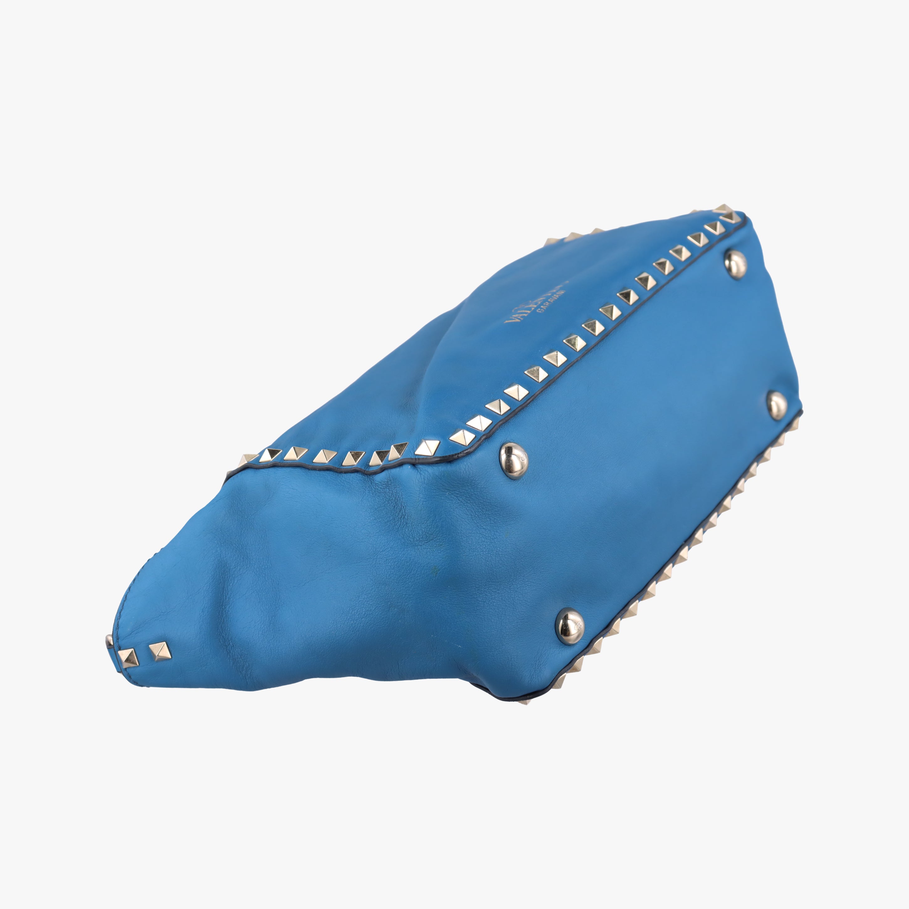 Pre-owned Valentino Rockstud Blue Leather  shoulderbag | stylenewstar