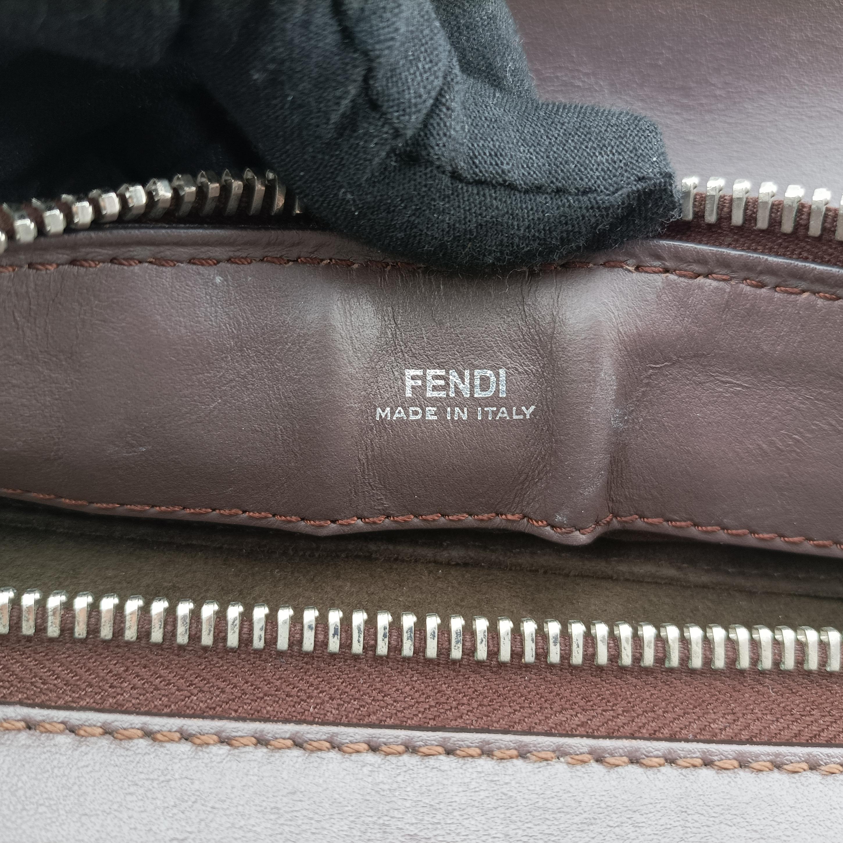 Pre-owned Fendi Dotcom Click Small Brown Leather 8BN299 shoulderbag | stylenewstar