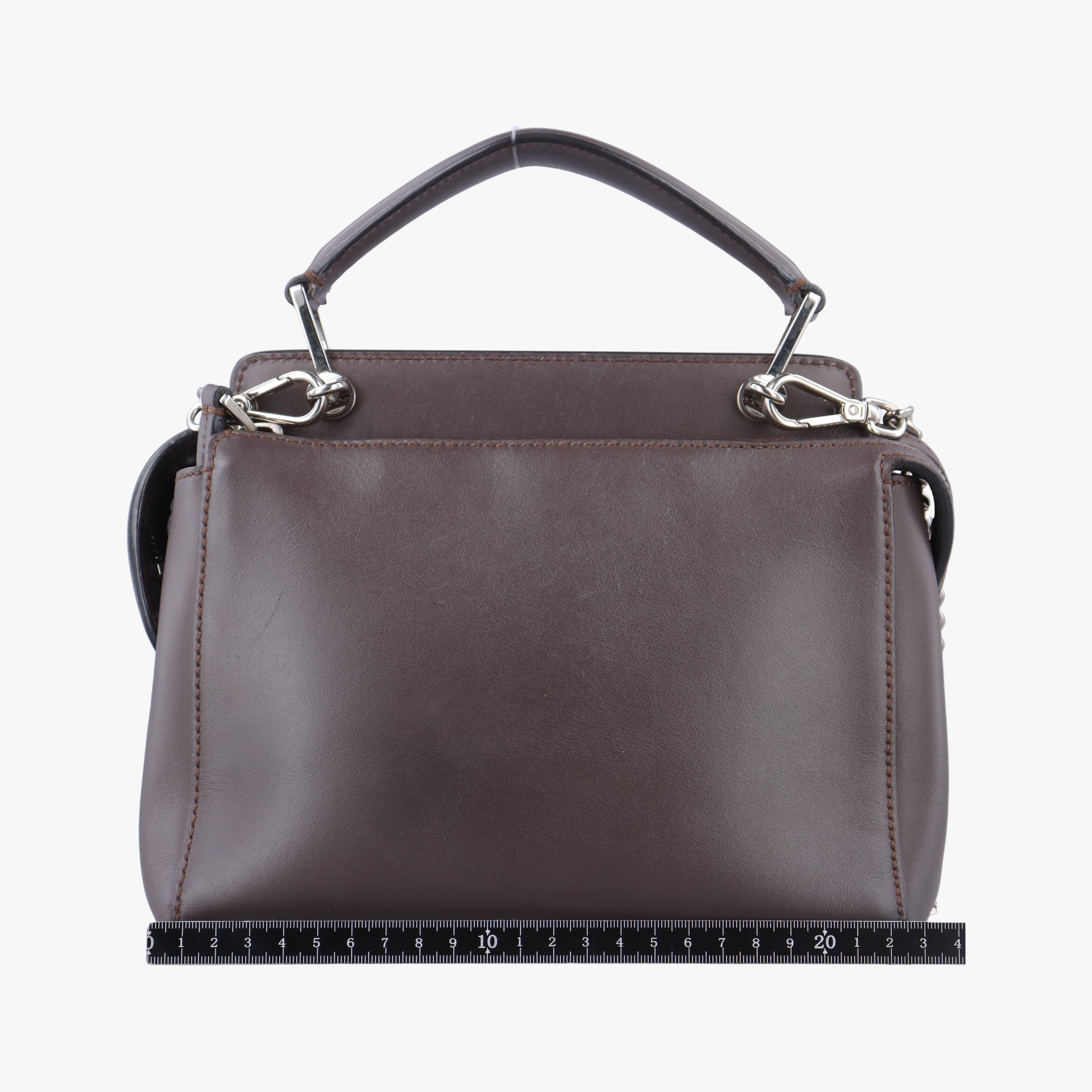 Pre-owned Fendi Dotcom Click Small Brown Leather 8BN299 shoulderbag | stylenewstar