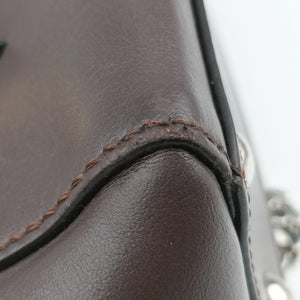 Pre-owned Fendi Dotcom Click Small Brown Leather 8BN299 shoulderbag | stylenewstar