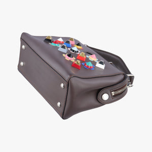 Pre-owned Fendi Dotcom Click Small Brown Leather 8BN299 shoulderbag | stylenewstar