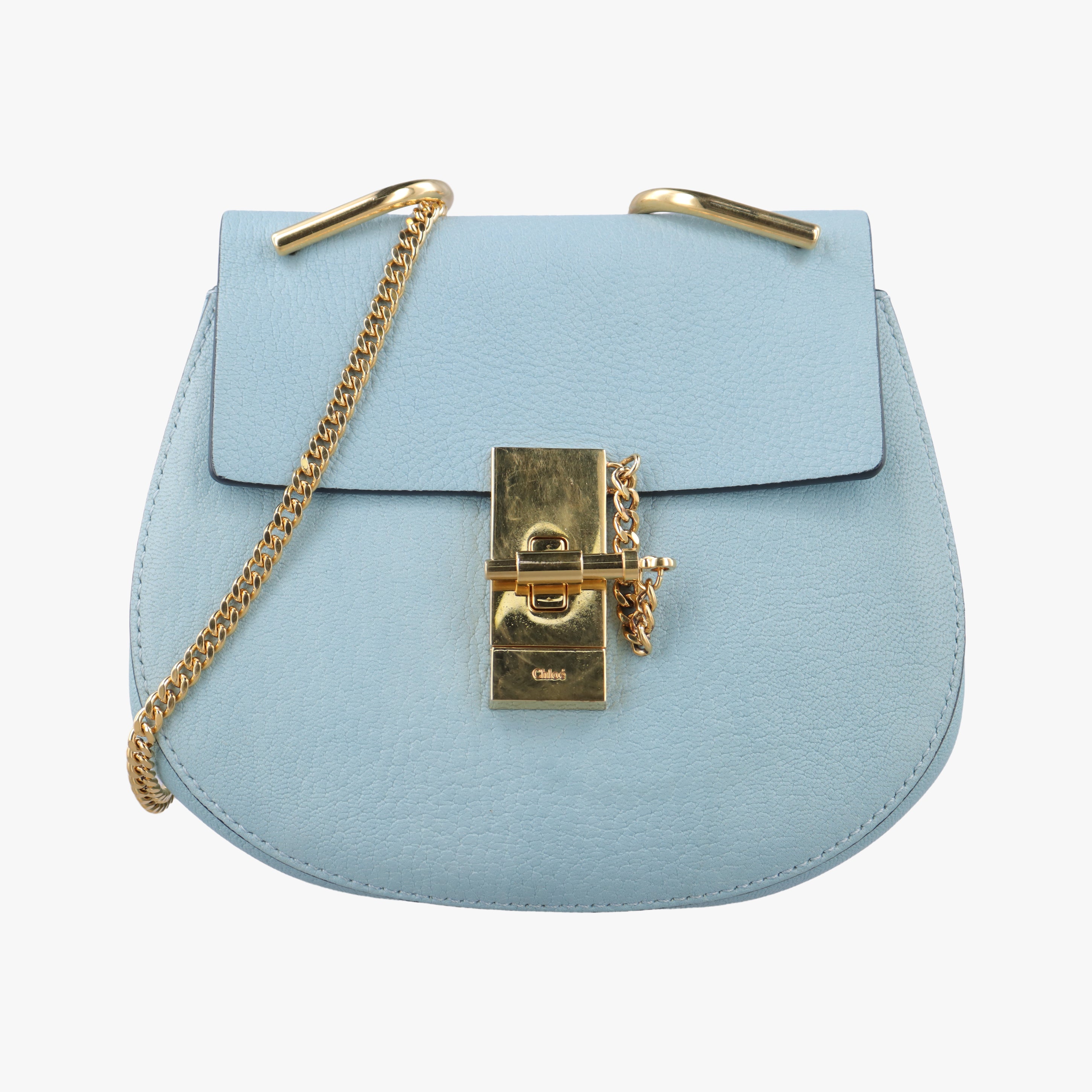 Pre-owned Chloe DREW Blue Leather  shoulderbag | stylenewstar