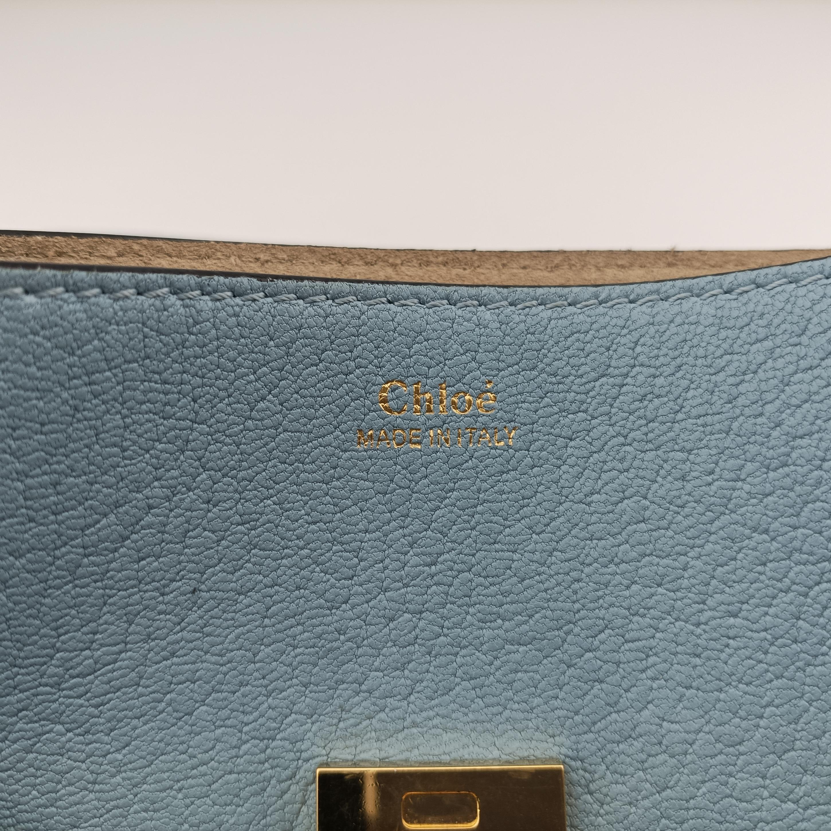 Pre-owned Chloe DREW Blue Leather  shoulderbag | stylenewstar