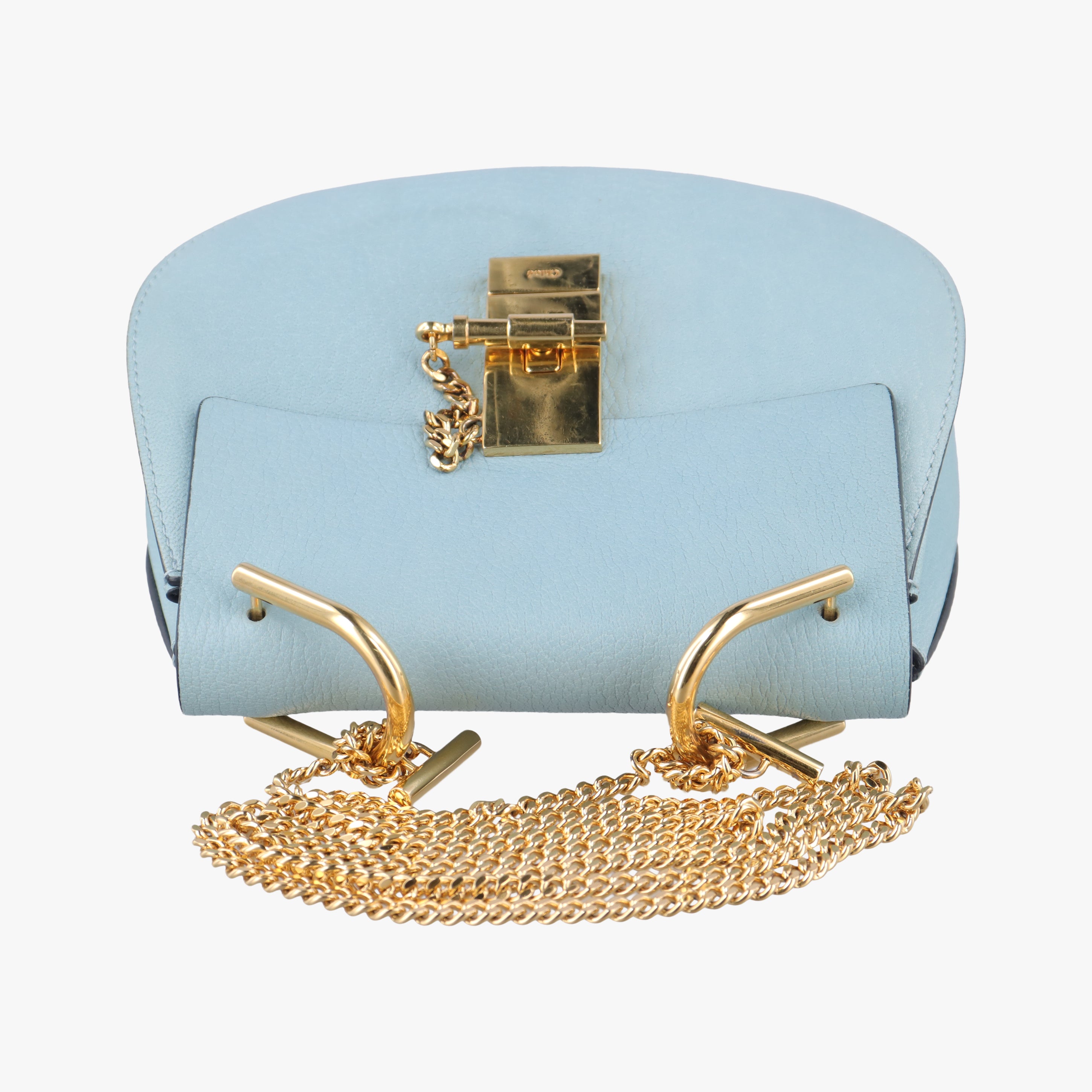 Pre-owned Chloe DREW Blue Leather  shoulderbag | stylenewstar