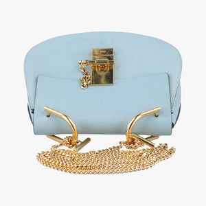 Pre-owned Chloe DREW Blue Leather  shoulderbag | stylenewstar