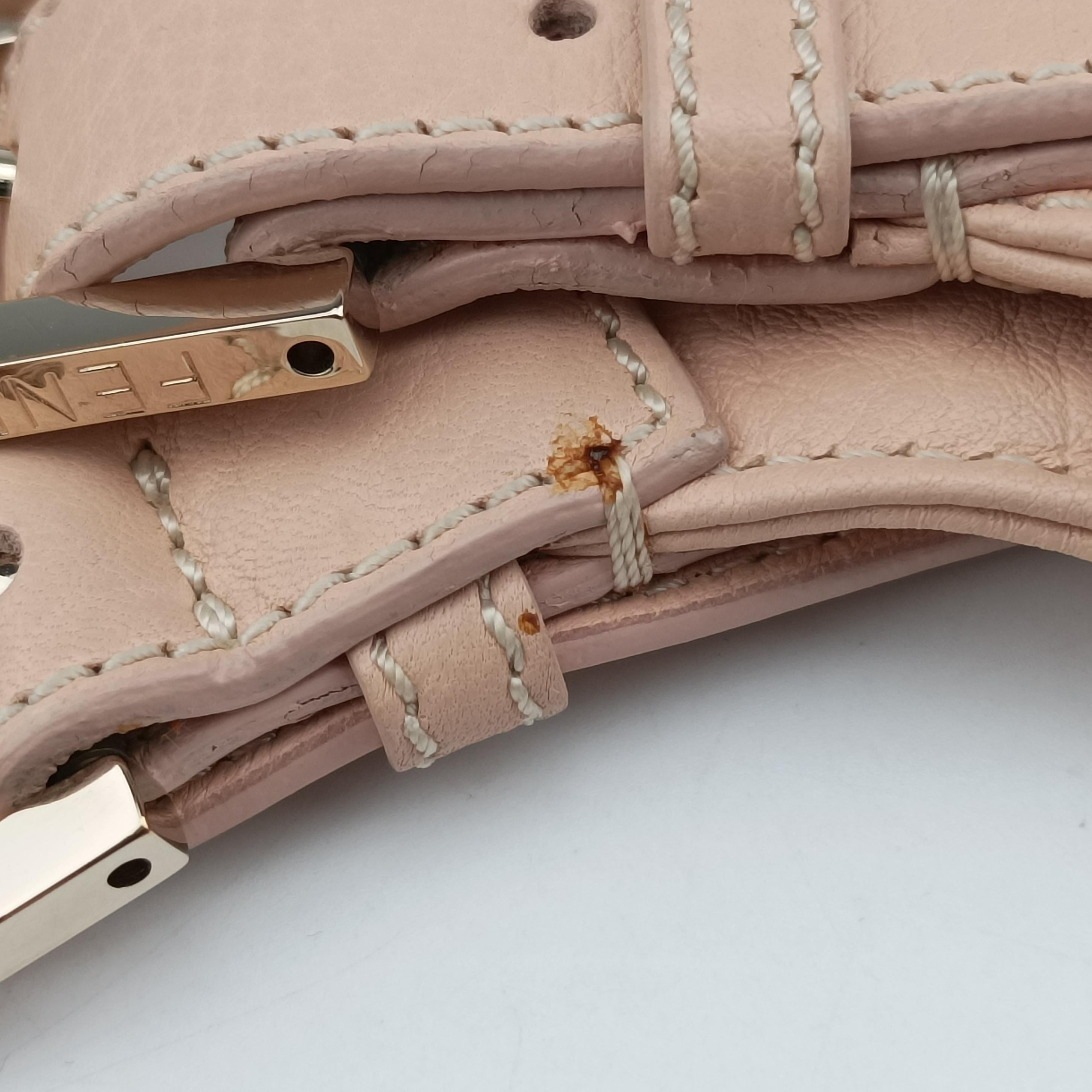 Pre-owned Fendi Mamma Baguette Pink Leather 8BR463 clutchbag | stylenewstar