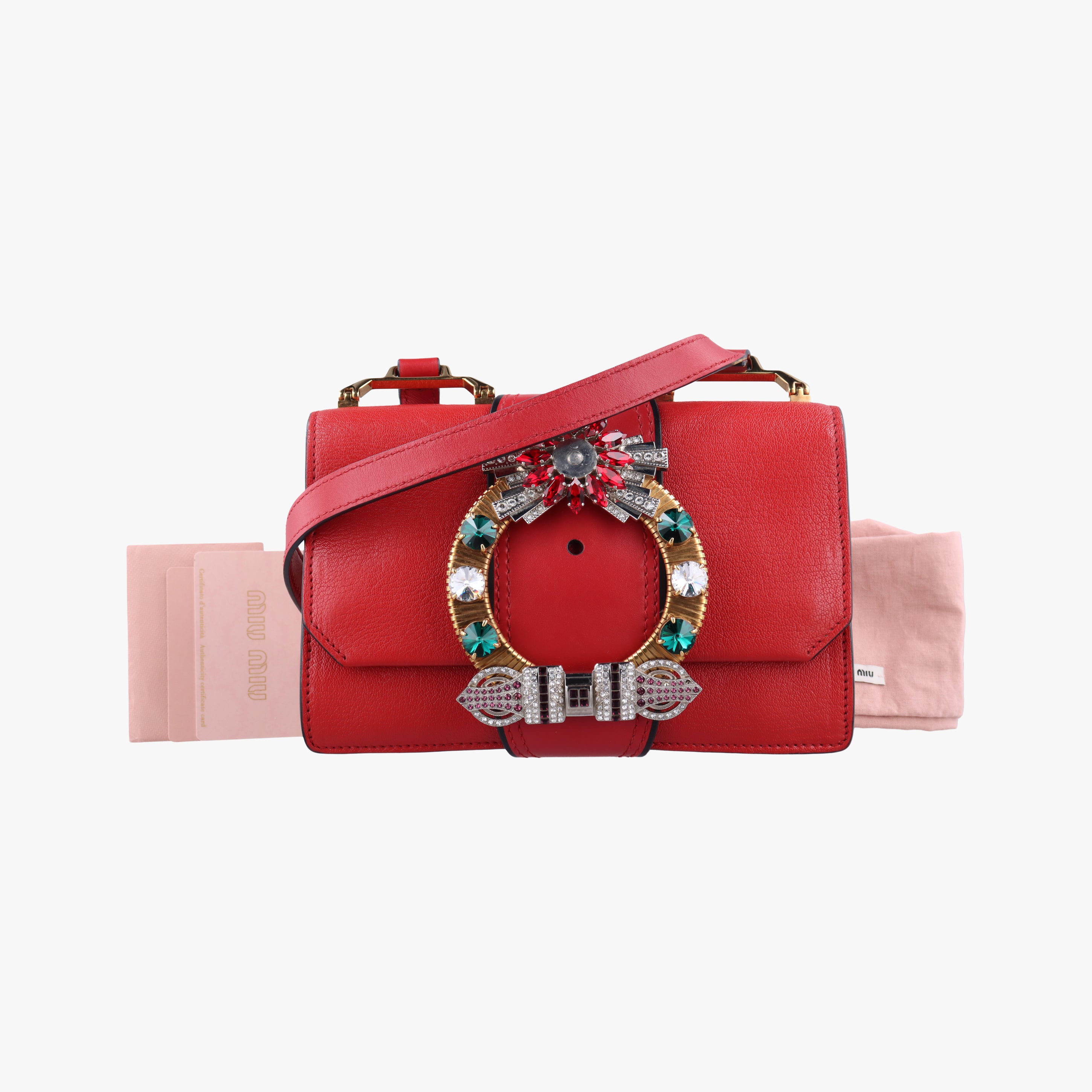 Vintage Miu Miu Miu Lady Red×multicolor Leather  shoulderbag | stylenewstar