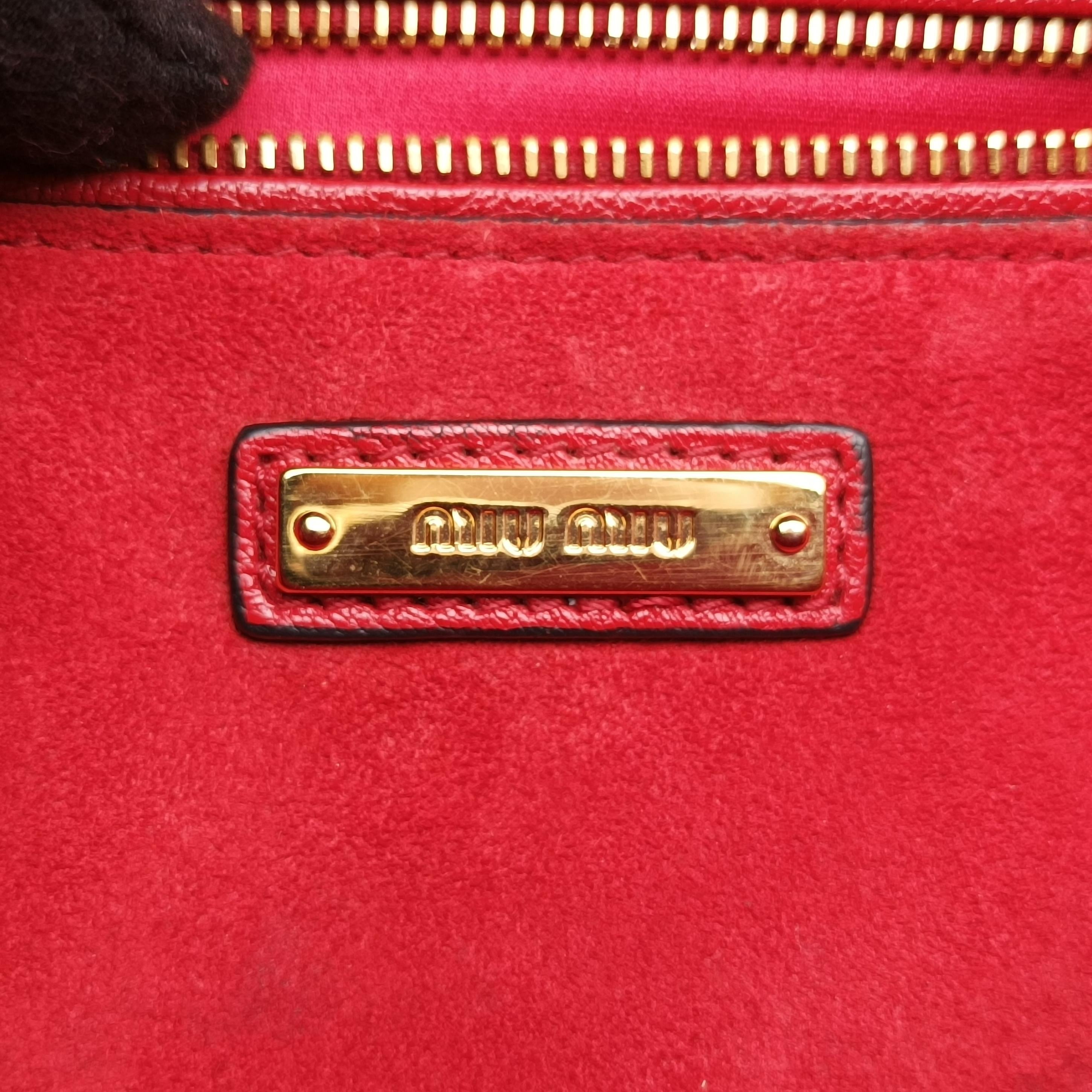 Vintage Miu Miu Miu Lady Red×multicolor Leather  shoulderbag | stylenewstar