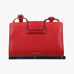 Vintage Miu Miu Miu Lady Red×multicolor Leather  shoulderbag | stylenewstar