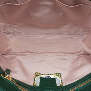 Pre-owned Gucci Rajah Green Leather 537241 shoulderbag | stylenewstar