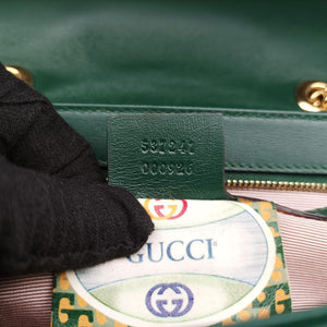 Pre-owned Gucci Rajah Green Leather 537241 shoulderbag | stylenewstar