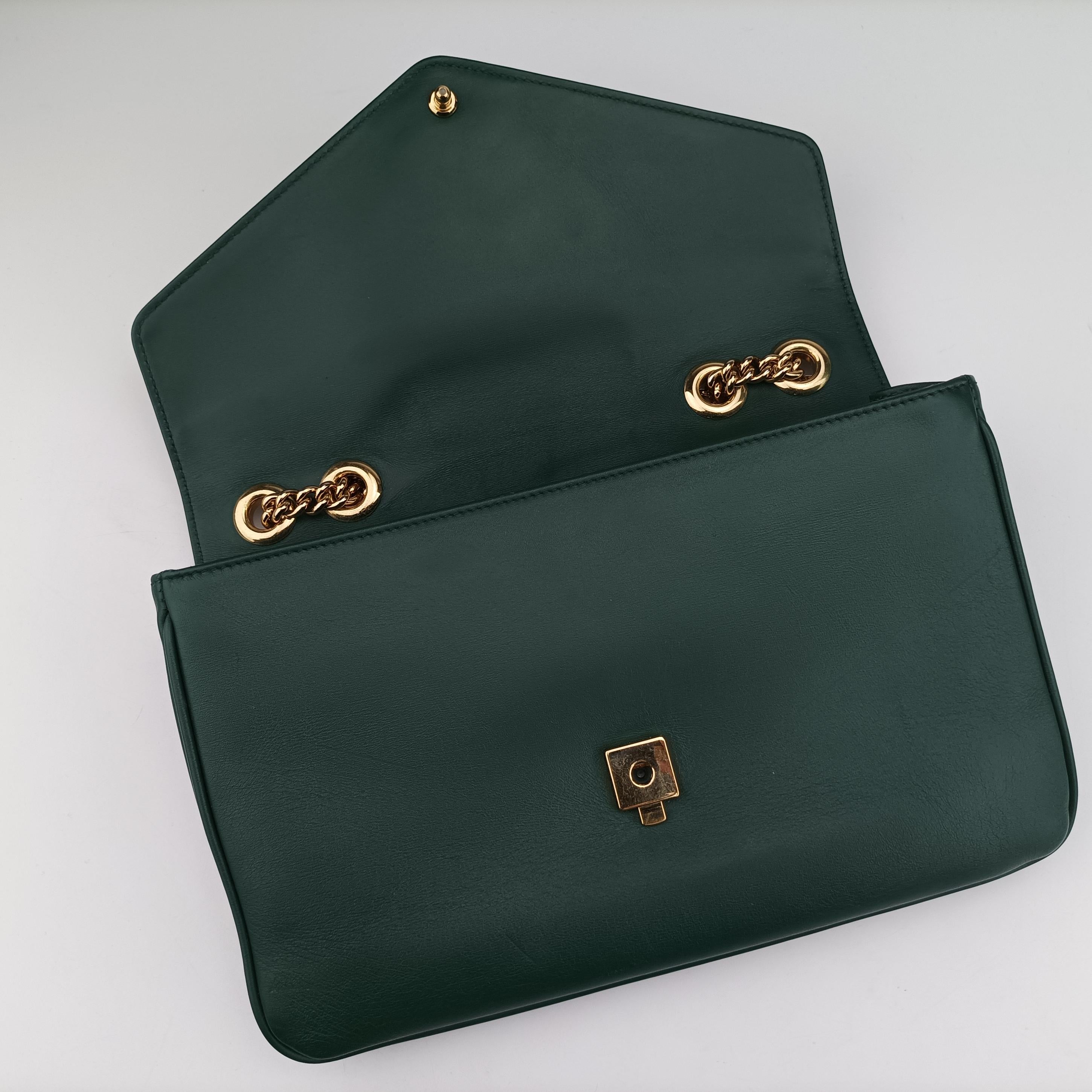 Pre-owned Gucci Rajah Green Leather 537241 shoulderbag | stylenewstar