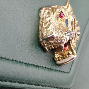 Pre-owned Gucci Rajah Green Leather 537241 shoulderbag | stylenewstar