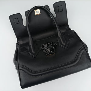Pre-owned VERSACE Palazzo Empire Black Leather  shoulderbag | stylenewstar