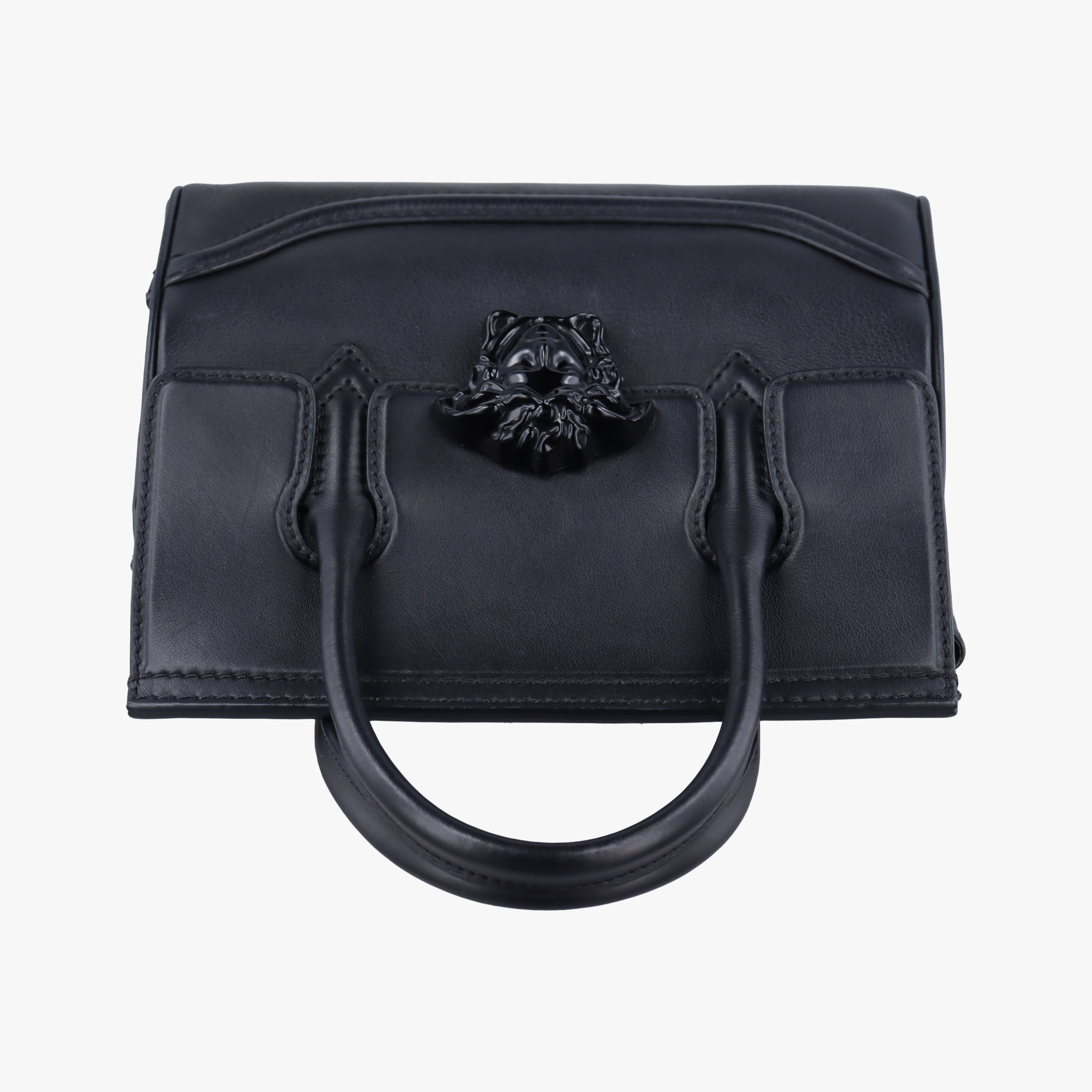 Pre-owned VERSACE Palazzo Empire Black Leather  shoulderbag | stylenewstar