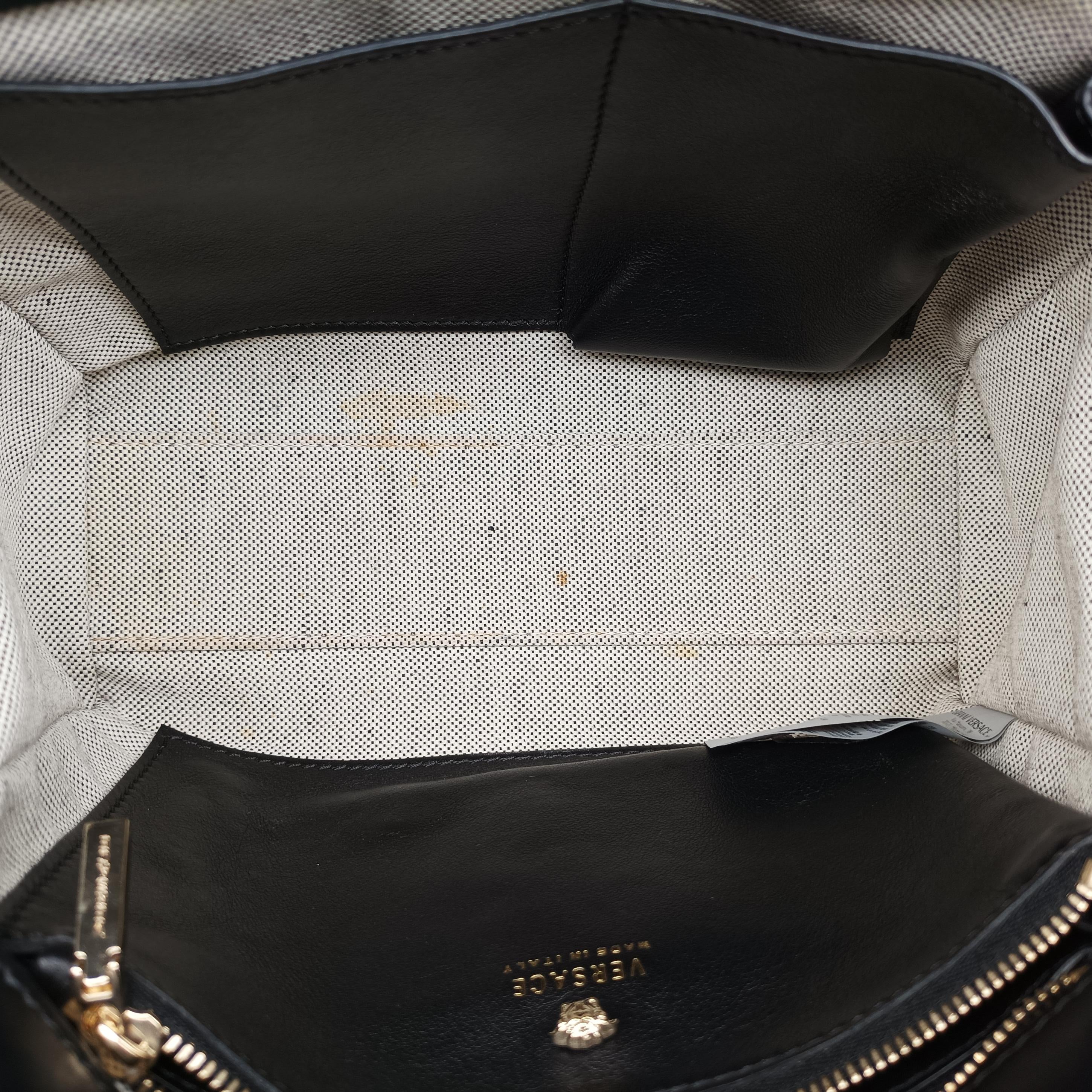 Pre-owned VERSACE Palazzo Empire Black Leather  shoulderbag | stylenewstar