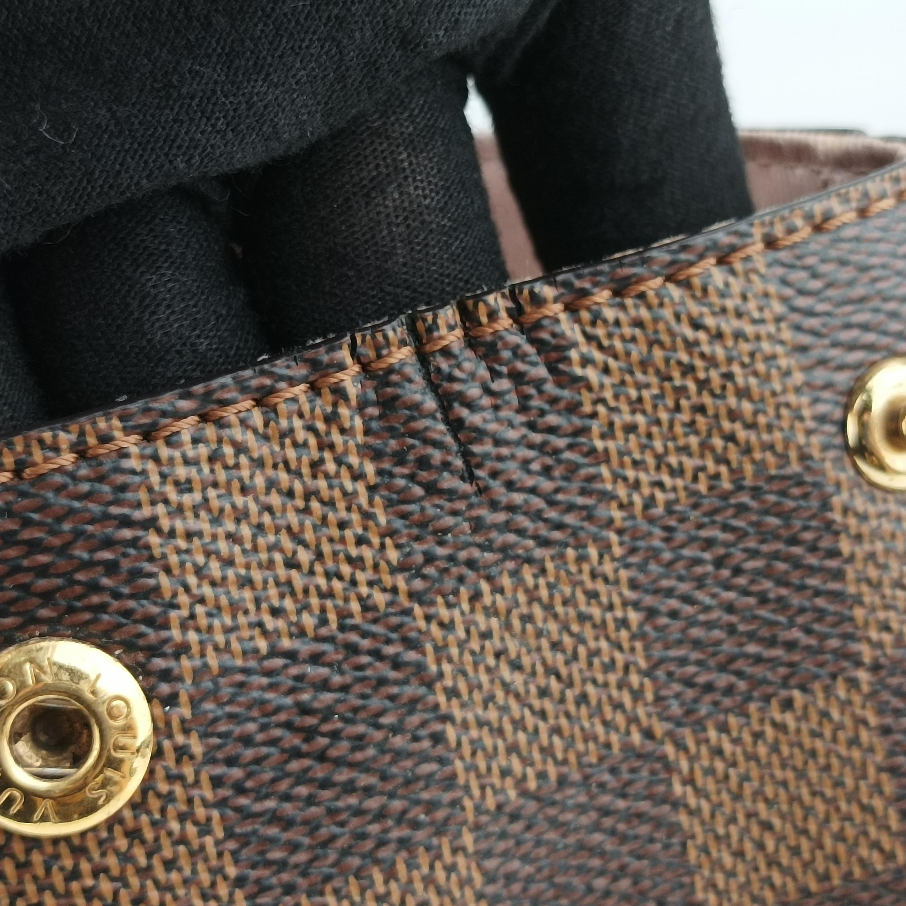 Pre-owned Louis Vuitton Bond Street EBENE×Magnolia Damier Canvas×Taurillon leather N64417 shoulderbag | stylenewstar