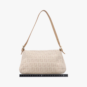 Pre-owned Fendi Baguette Beige Jacquard 8BR180 shoulderbag | stylenewstar