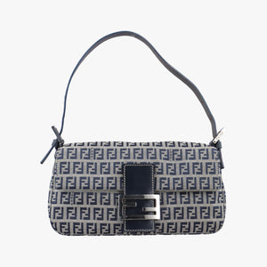 Secondhand Fendi Baguette Navy Jacquard 26424 shoulderbag | stylenewstar
