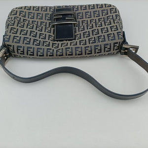 Secondhand Fendi Baguette Navy Jacquard 26424 shoulderbag | stylenewstar