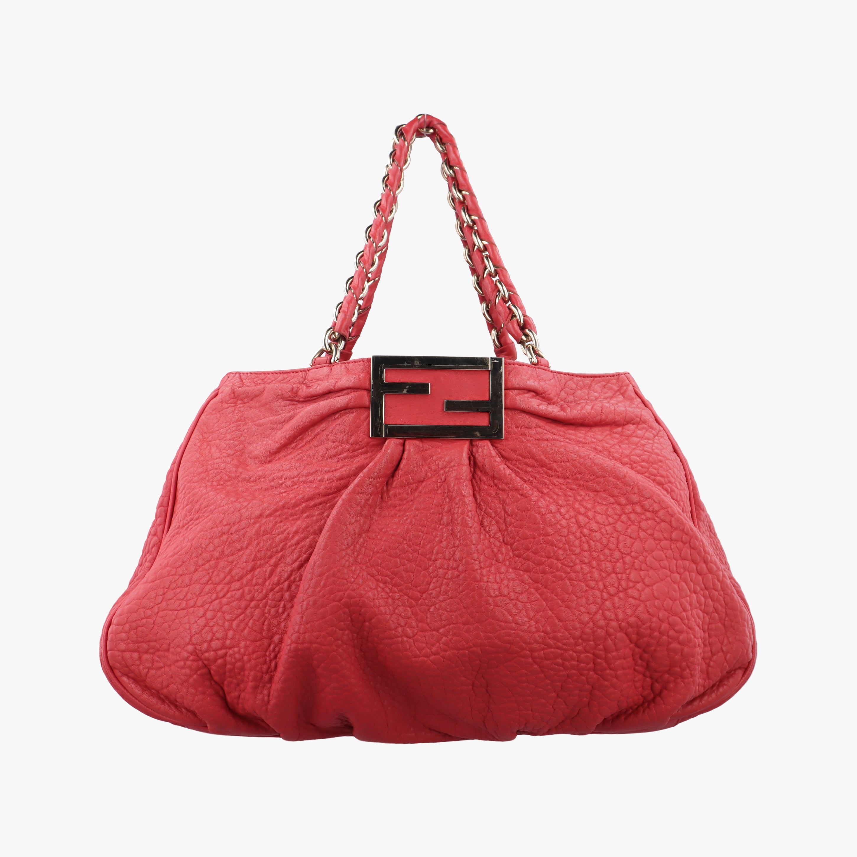 Pre-owned Fendi Mia Red Leather 8BR616 shoulderbag | stylenewstar