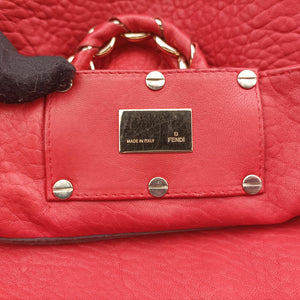 Pre-owned Fendi Mia Red Leather 8BR616 shoulderbag | stylenewstar