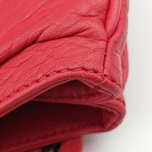 Pre-owned Fendi Mia Red Leather 8BR616 shoulderbag | stylenewstar