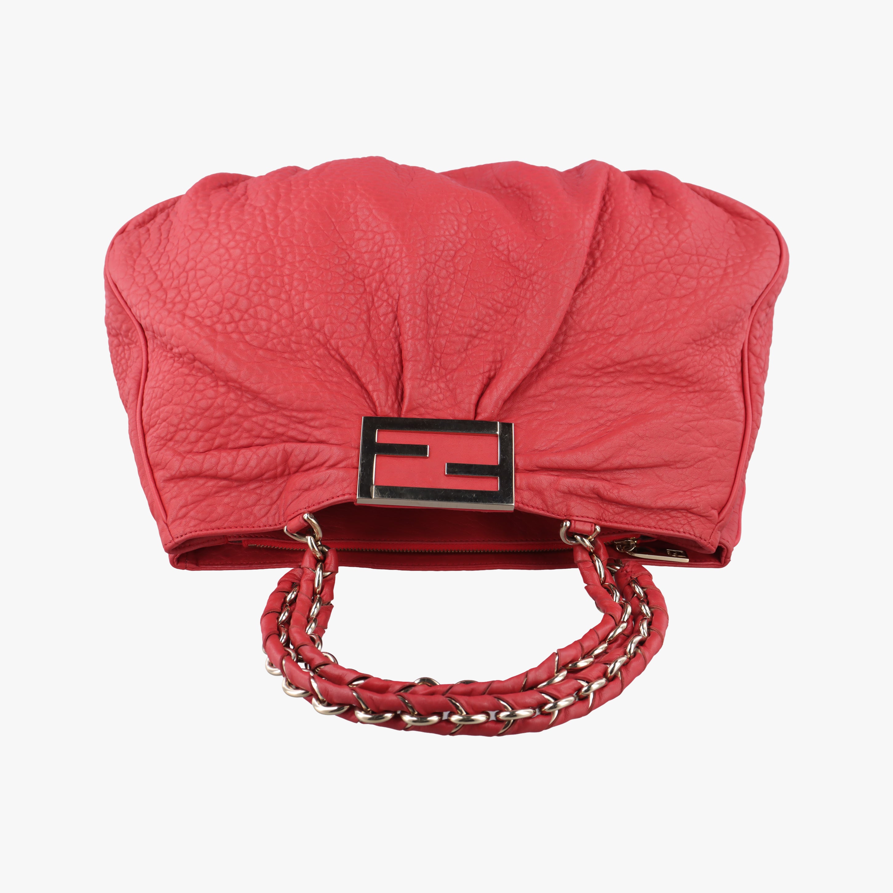 Pre-owned Fendi Mia Red Leather 8BR616 shoulderbag | stylenewstar