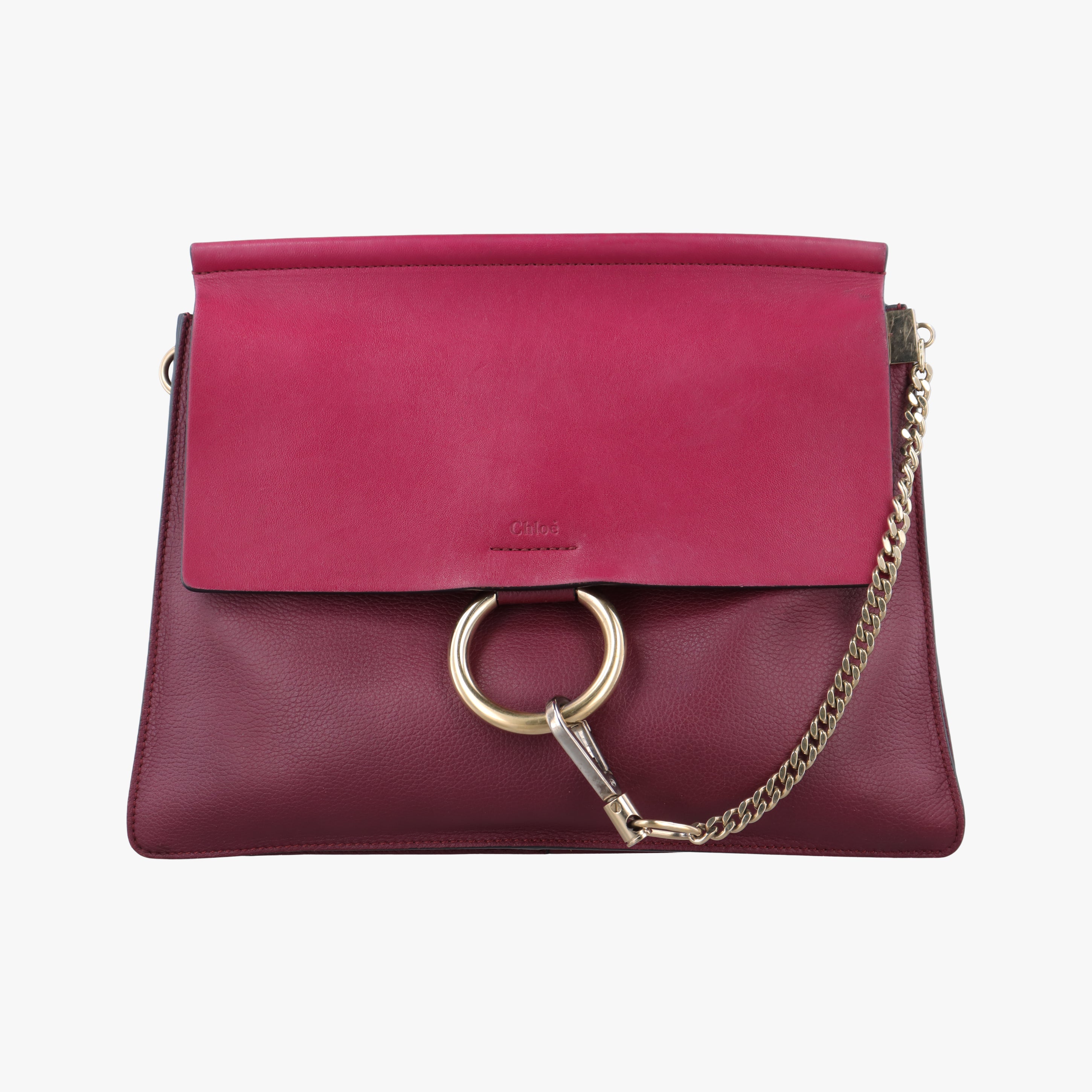 Pre-owned Chloe FAYE Burgundy Leather  shoulderbag | stylenewstar