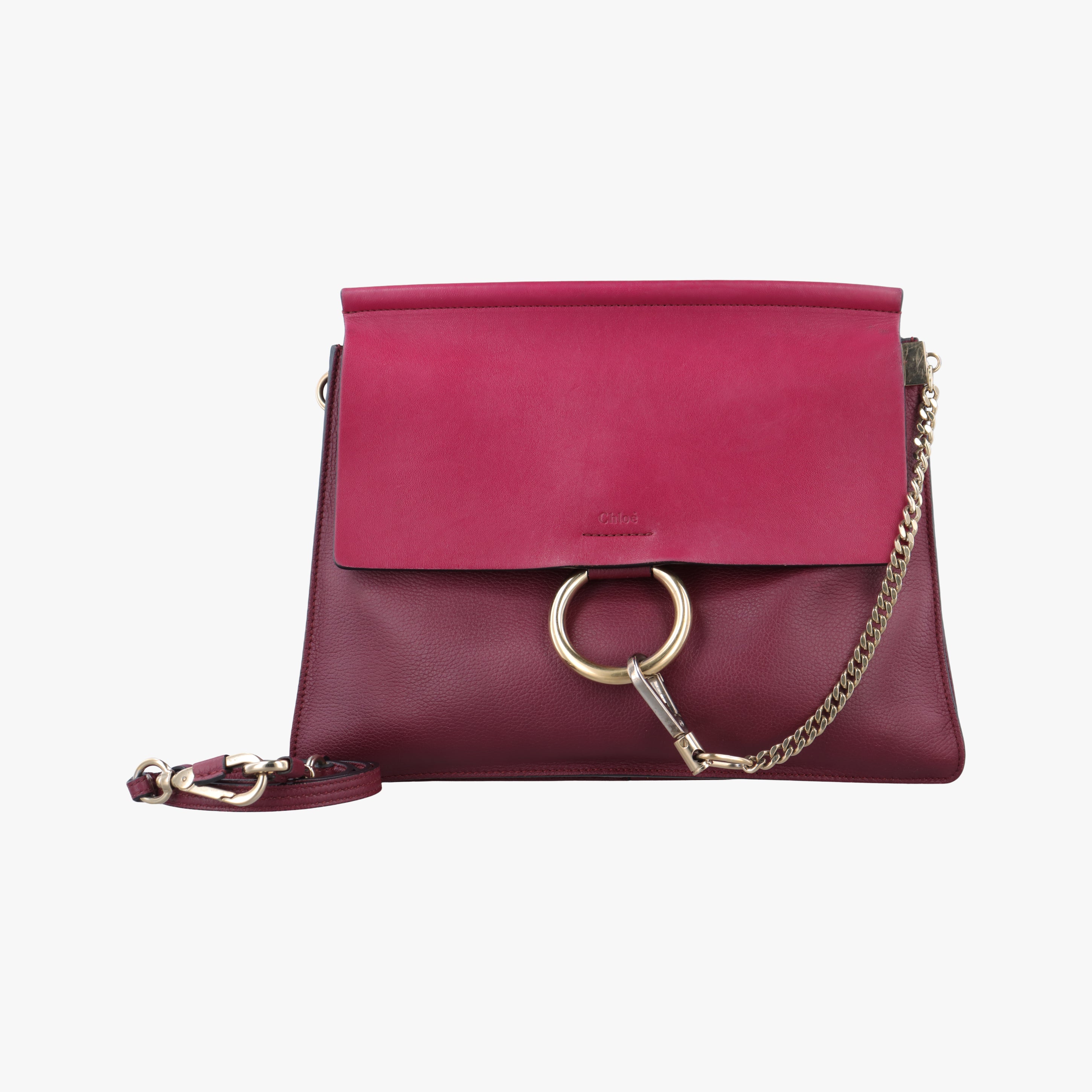 Pre-owned Chloe FAYE Burgundy Leather  shoulderbag | stylenewstar