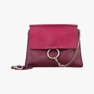 Pre-owned Chloe FAYE Burgundy Leather  shoulderbag | stylenewstar