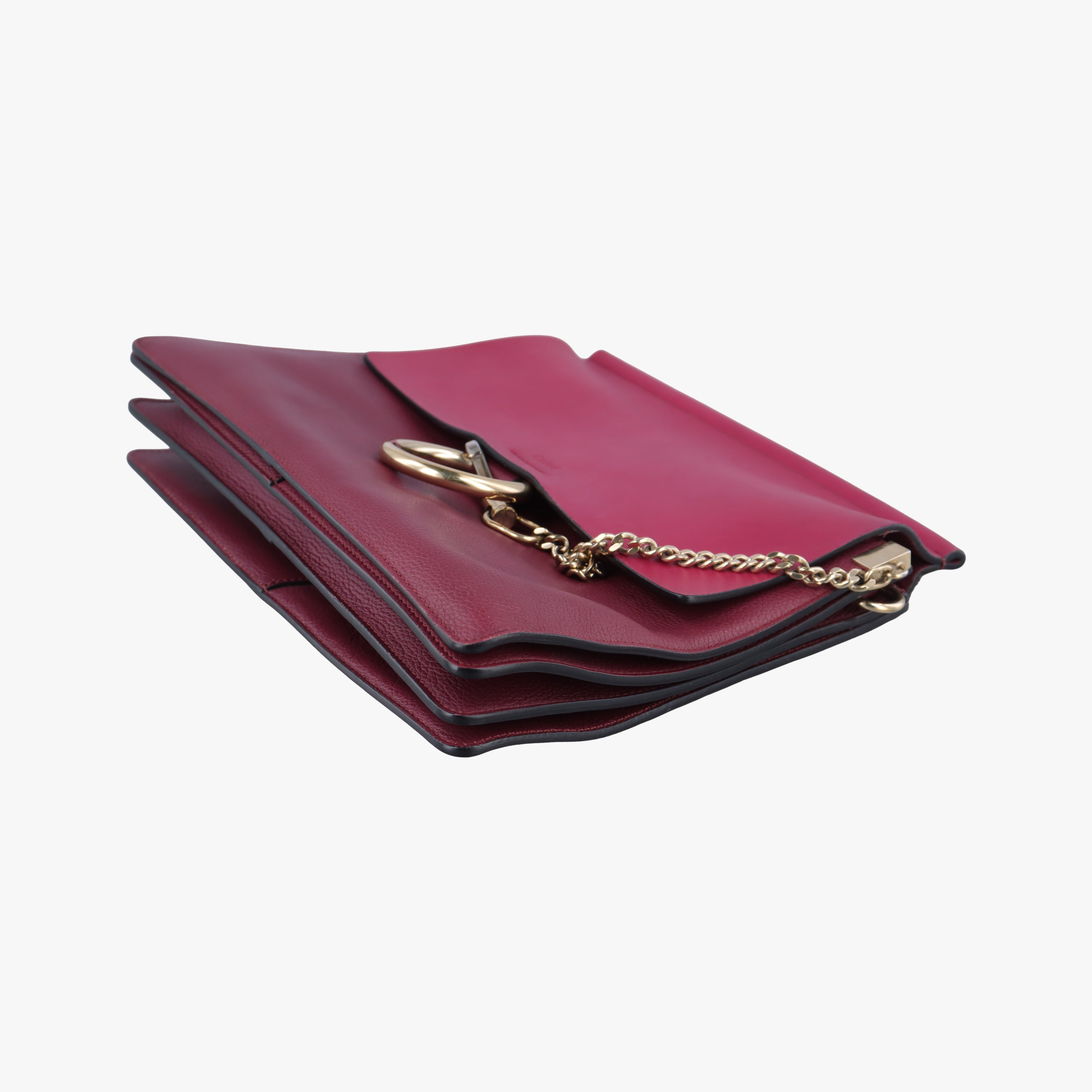 Pre-owned Chloe FAYE Burgundy Leather  shoulderbag | stylenewstar