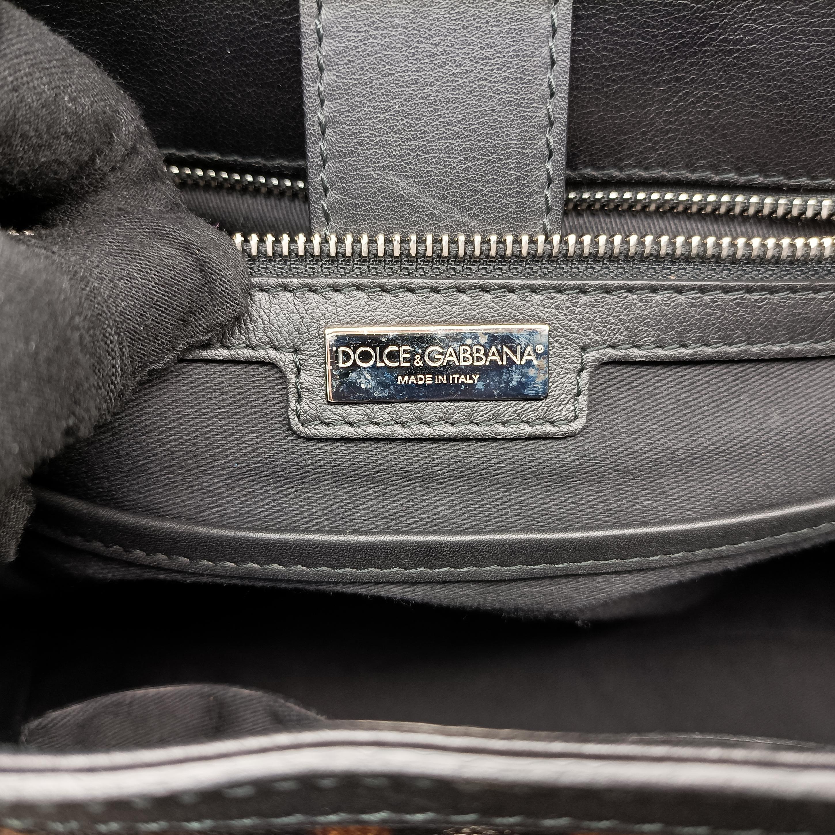 Pre-owned Dolce & Gabbana SICILY Leopard Multicolour PVC coated canvas  shoulderbag | stylenewstar