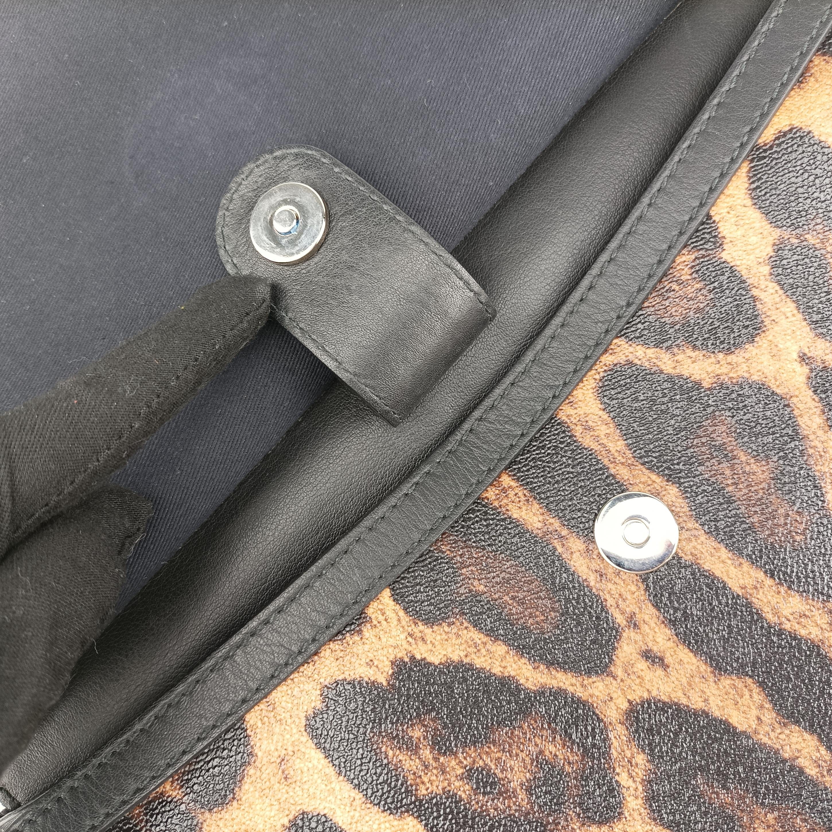 Pre-owned Dolce & Gabbana SICILY Leopard Multicolour PVC coated canvas  shoulderbag | stylenewstar