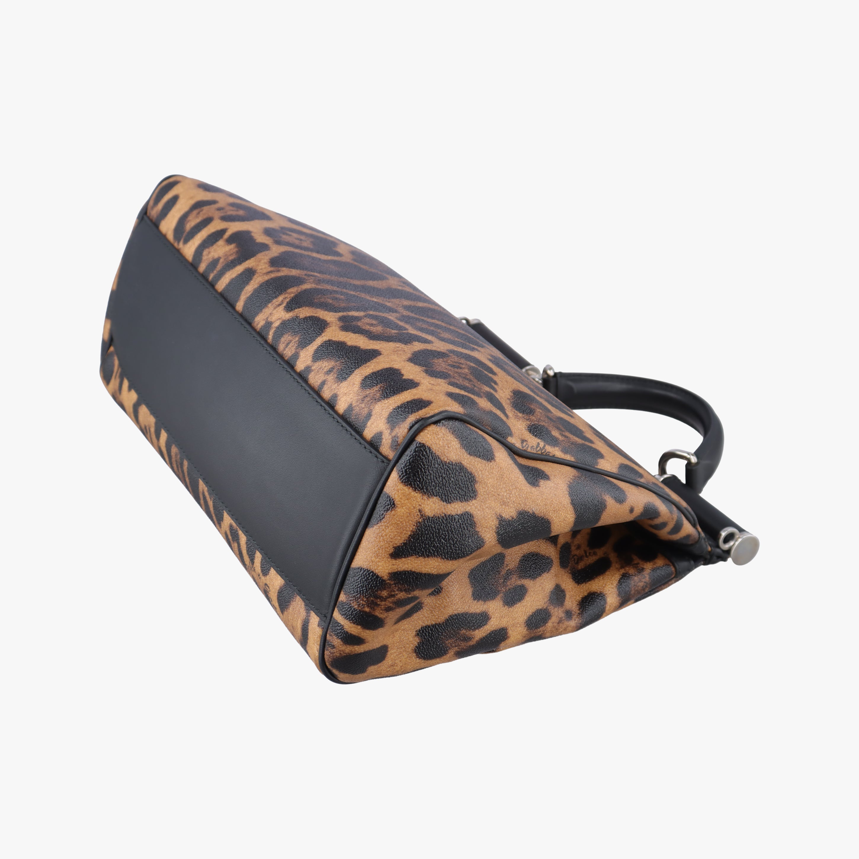 Pre-owned Dolce & Gabbana SICILY Leopard Multicolour PVC coated canvas  shoulderbag | stylenewstar