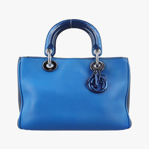 Pre-owned Christian Dior Diorissimo Blue Leather  shoulderbag | stylenewstar