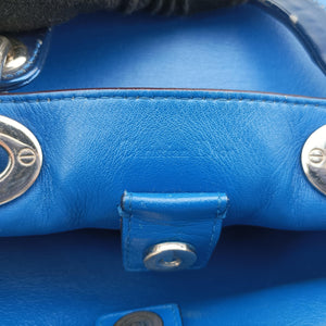 Pre-owned Christian Dior Diorissimo Blue Leather  shoulderbag | stylenewstar