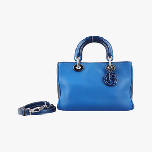 Pre-owned Christian Dior Diorissimo Blue Leather  shoulderbag | stylenewstar