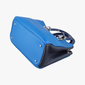 Pre-owned Christian Dior Diorissimo Blue Leather  shoulderbag | stylenewstar