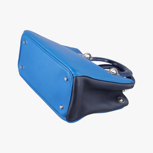 Pre-owned Christian Dior Diorissimo Blue Leather  shoulderbag | stylenewstar