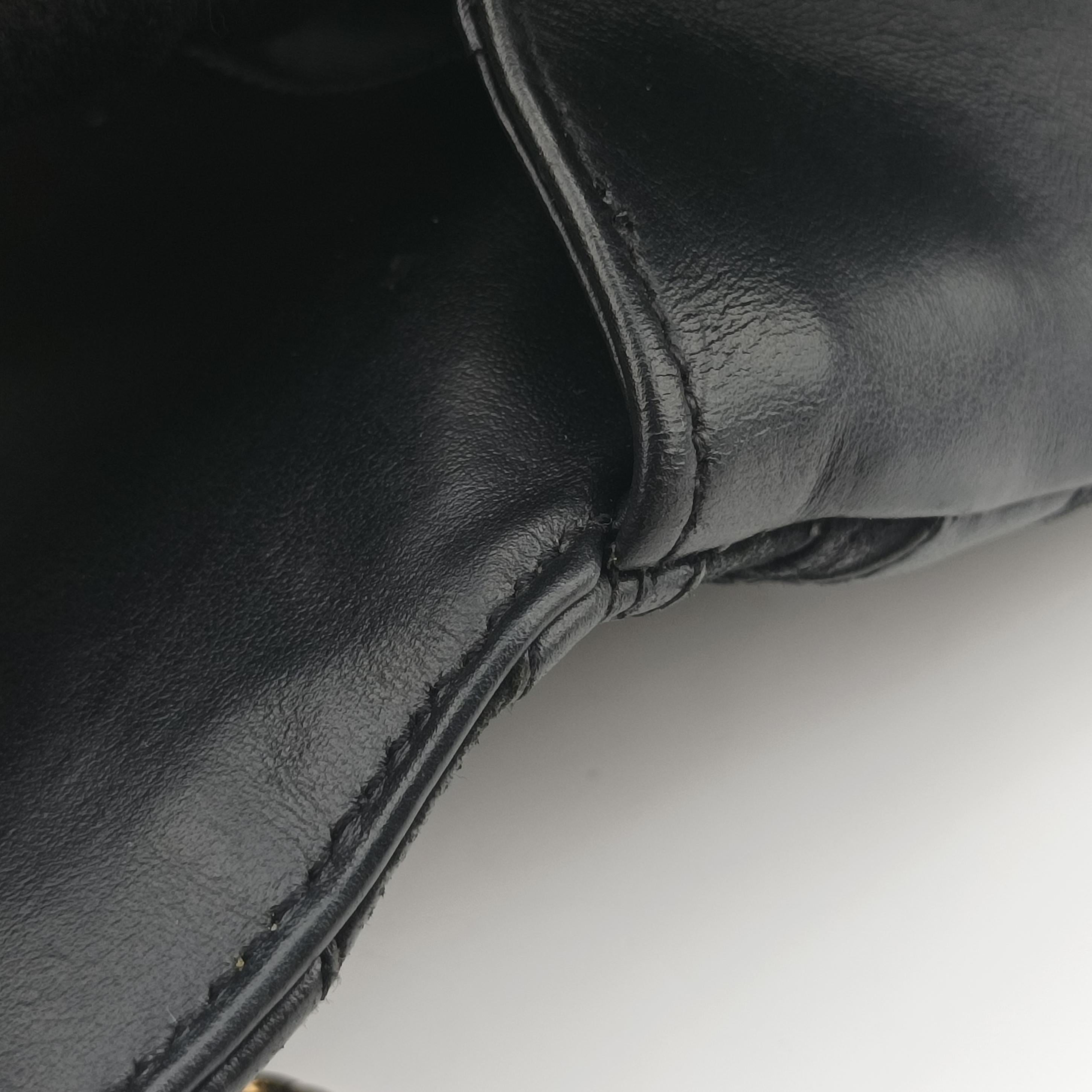 Pre-owned Yves Saint Laurent COLLEGE Black Leather x Suede 428056 shoulderbag | stylenewstar